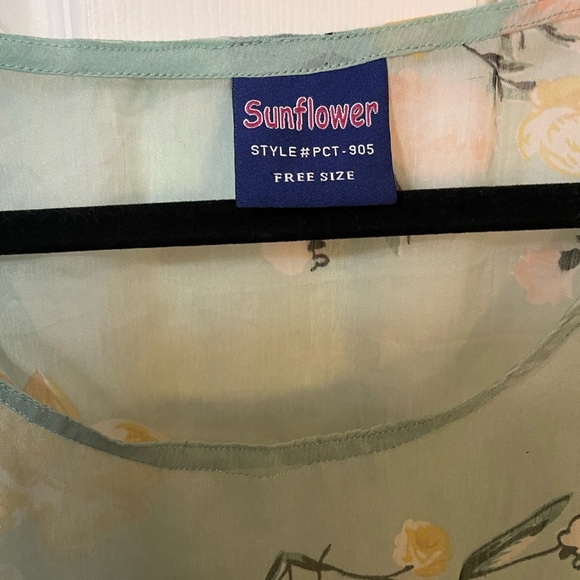 Floral flowy cover up sheer beach swim one size - Picture 5 of 6